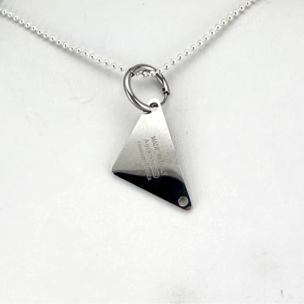 AUTHENTIC Black Prada charm with unbranded sterling silver necklace. - Picture 8 of 8